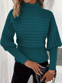 Women's Sweater  KnitPullover High Neck Long Sleeveswear